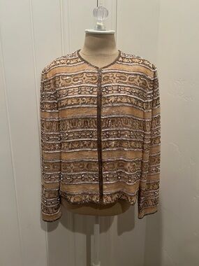 Piccalino Petites Vintage Beaded Striped Jacket